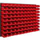 botle Stenska plošča sistema za shranjevanje 115 x 78 cm z 99 kos Škatla viseče Rdeča Zložljive škatle