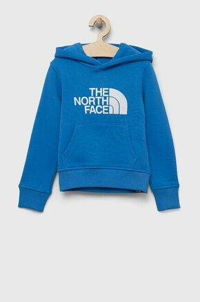 Otroški pulover The North Face s kapuco - modra. Otroški pulover s kapuco iz kolekcije The North Face. Model izdelan iz elastične pletenine. Izjemno zračen