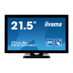 Iiyama ProLite T2236MSC-B3 monitor, IPS, 21.5", 16:9, 1920x1080, HDMI, Display port, VGA (D-Sub), USB, Touchscreen