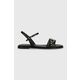 Usnjeni sandali Calvin Klein ALMOND SANDAL W/HW ženski, črna barva, HW0HW01483 - črna. Sandali iz kolekcije Calvin Klein. Model izdelan iz naravnega usnja. Model je enostaven za čiščenje in vzdrževanje.