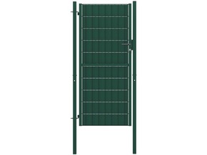 VIDAXL Vrata za ograjo PVC in jeklo 100x124 cm zelena