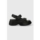 Usnjeni sandali Camper BCN ženski, črna barva, K201511.005 - črna. Sandali iz kolekcije Camper. Model je izdelan iz naravnega usnja. Model z mehkim, oblikovanim vložkom zagotavlja udobje.