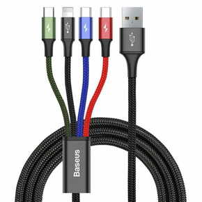 BASEUS 4in1 kabel USB - 2x USB-C / Lightning / micro USB 3.5A 1.2m