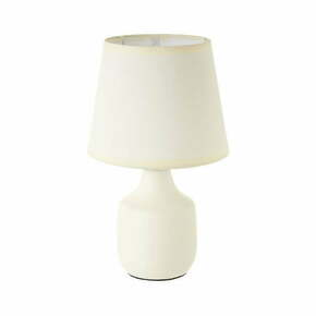 Bela/kremno bela keramična namizna svetilka s tekstilnim senčnikom (višina 24 cm) – Casa Selección