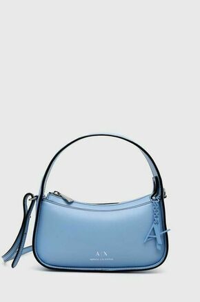 Torbica Armani Exchange turkizna barva - modra. Majhna torbica iz kolekcije Armani Exchange. Model na zapenjanje