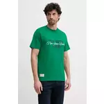 Bombažna kratka majica Pepe Jeans TALBOT moška, zelena barva, PM509791 - zelena. Kratka majica iz kolekcije Pepe Jeans, izdelana iz tanke, elastične pletenine. Model iz zračne bombažne tkanine.