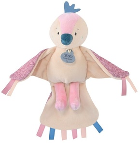 Doudou Darilni set - glasbena plišasta igrača roza ptica 23 cm