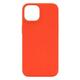 Silikonski ovitek (liquid silicone) za Apple iPhone 14, mehak, rdeč