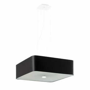 Črna viseča svetilka s steklenim senčnikom/s tekstilnim senčnikom Kortez – Nice Lamps