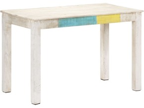VIDAXL Jedilna miza bela 120x60x76 cm trden mangov les