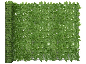 VIDAXL Balkonsko platno z zelenim listjem 300x150 cm