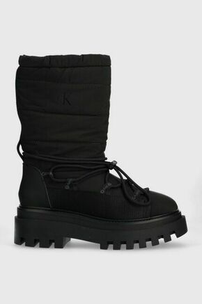 Snežke Calvin Klein Jeans FLATFORM SNOW BOOT NYLON WN črna barva