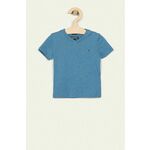 Tommy Hilfiger otroški t-shirt 74-176 cm - modra. Otroški t-shirt iz kolekcije Tommy Hilfiger. Model izdelan iz enobarvne pletenine.