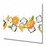 tulup.si Steklena podloga za rezanje Pomaranče z ledom 2x30x52 cm
