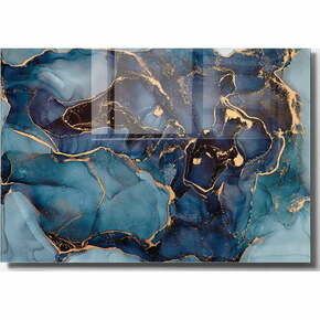 Steklena slika 100x70 cm Dark Marble – Wallity
