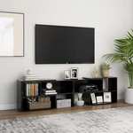 vidaXL TV omarica visok sijaj črna 149x30x52 cm iverna plošča