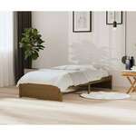 Greatstore Okvir za posteljo, medeno rjava, masivni les, 90 x 200 cm