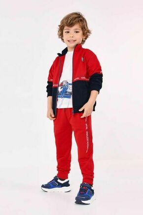 Otroška trenirka Mayoral rdeča barva - rdeča. Komplet trenirke iz kolekcije Mayoral. Model izdelan iz udobne pletenine. V kompletu sta dva para hlač.