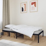 Vidaxl Kovinski posteljni okvir črn 90x190 cm
