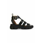 Usnjeni sandali Geox D LISBONA ženski, črna barva, D45PSB 00043 C9999 - črna. Sandali iz kolekcije Geox. Model izdelan iz naravnega usnja.