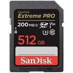 WEBHIDDENBRAND Spominska kartica SanDisk Extreme PRO 512 GB SDXC 200 MB/s in 140 MB/s, UHS-I, razred 10, U3, V30