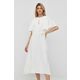 Obleka Liviana Conti bela barva - bela. Obleka iz kolekcije Liviana Conti. Ohlapen model izdelan iz enobarvne tkanine.