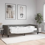 Vidaxl Dnevna postelja z vzmetnico temno siva 100x200 cm blago