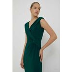 Obleka Lauren Ralph Lauren zelena barva - zelena. Obleka iz kolekcije Lauren Ralph Lauren. Model izdelan iz enobarvne pletenine. Material z optimalno elastičnostjo zagotavlja popolno svobodo gibanja.