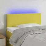 Greatstore LED posteljno vzglavje zeleno 90x5x78/88 cm blago