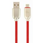 GEMBIRD CC-USB2R-AMmBM-2M-R microUSB Premium gumijasti polnilni in podatkovni kabel 2m Rdeča