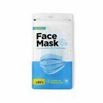 Safelab 10x Odrasla zaščitna maska higienska – 3 slojna modra v zip vrečki
