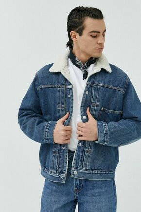 Jeans jakna Levi's moška - modra. Jakna iz kolekcije Levi's. Delno podloženi model izdelan iz jeansa.