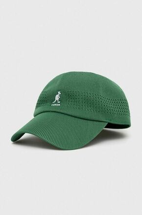 Kapa s šiltom Kangol zelena barva - zelena. Kapa s šiltom vrste baseball iz kolekcije Kangol. Model izdelan iz enobarvne tkanine.