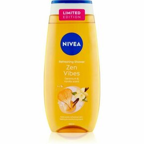 Nivea Zen Vibes negovalni gel za prhanje Geranium &amp; Vanilla 250 ml