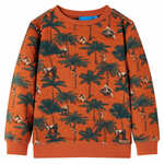 Greatstore Otroški pulover svetlo rjast 128