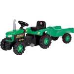 DOLU otroški traktor s prikolico, na pedala, zelen