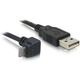 Kabel USB micro-A Moški 90° nagnjen &gt; USB-A Moški 3m