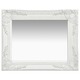 vidaXL Stensko ogledalo v baročnem stilu 50x40 cm belo