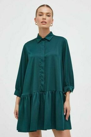 Obleka Marella zelena barva - zelena. Obleka iz kolekcije Marella. Model izdelan iz enobarvne tkanine. Zaradi vsebnosti poliestra je tkanina bolj odporna na gubanje.