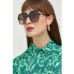 Sončna očala Gucci ženski, rjava barva - rjava. Sončna očala iz kolekcije Gucci. Model s toniranimi stekli in okvirji iz plastike. Ima filter UV 400.
