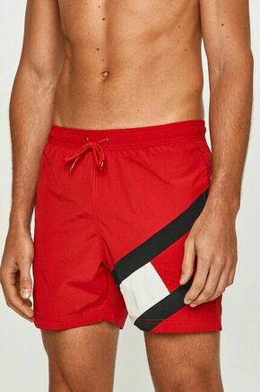 Tommy Hilfiger kratke hlače - rdeča. Kopalne kratke hlače iz kolekcije Tommy Hilfiger. Model izdelan iz enobarvnega materiala.