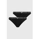 Tangice Emporio Armani Underwear 2-pack črna barva - črna. Tangice iz kolekcije Emporio Armani Underwear. Model izdelan iz elastične pletenine. V kompletu sta dva kosa.