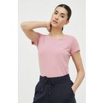 Kratka majica 4F ženski, roza barva - roza. Elastični T-shirt iz kolekcije 4F. Model izdelan iz materiala z visoko vsebnostjo viskoze. Izjemno zračen, udoben material.