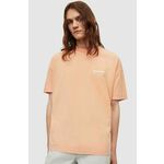 Bombažna kratka majica AllSaints UNDERGROUND SS CREW moška, oranžna barva - oranžna. Kratka majica iz kolekcije AllSaints. Model izdelan iz tanke, rahlo elastične pletenine.