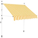 Greatstore Ročno zložljiva tenda 200 cm rumene in bele črte