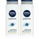 Nivea Men Sensitive gel za prhanje za telo in lase (ugodno pakiranje)