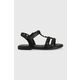 Otroški sandali Geox črna barva - črna. Otroški Sandali iz kolekcije Geox. Model izdelan iz ekološkega usnja. Lahek in udoben model, idealen za vsakodnevno nošenje.