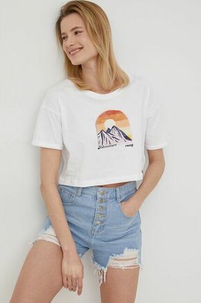 Roxy bombažna majica - bela. T-shirt iz zbirke Roxy. Model narejen iz tanka