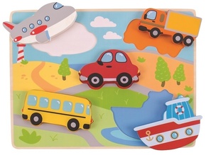 Bigjigs Toys Vkladacie puzzle dopravné prostriedky