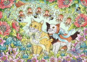 WEBHIDDENBRAND Ravensburger Puzzle - Mačje prijateljstvo 1000 kosov